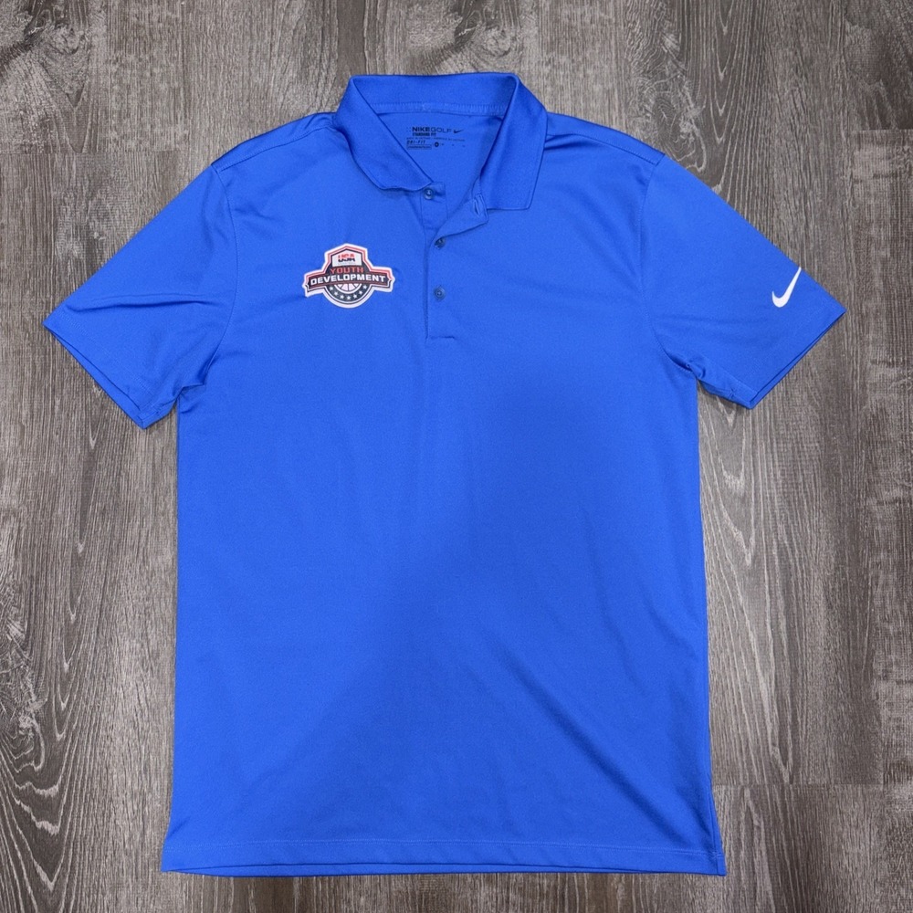 Nike Team USA Basketball Polo Shirt Mens Medium Dri-FIT Golf Short Sleeve